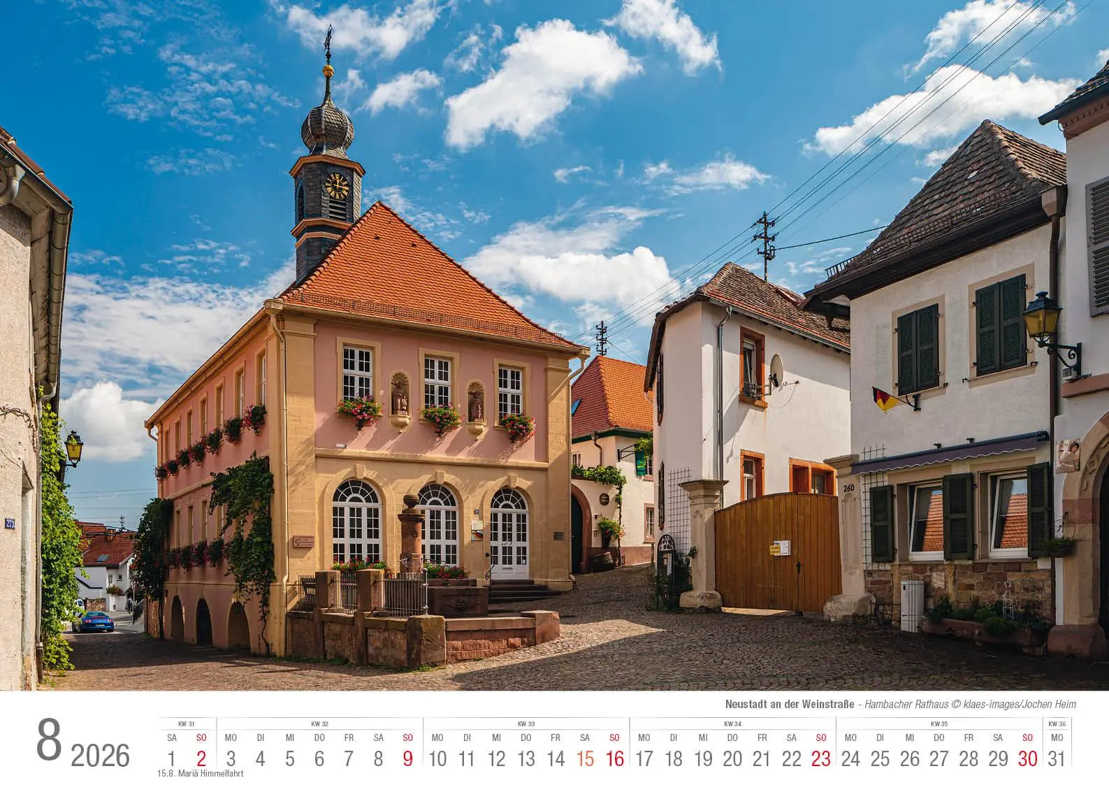 Bild: 9783965352643 | Neustadt a. d. Weinstraße 2026 Bildkalender A3 Spiralbindung | Klaes
