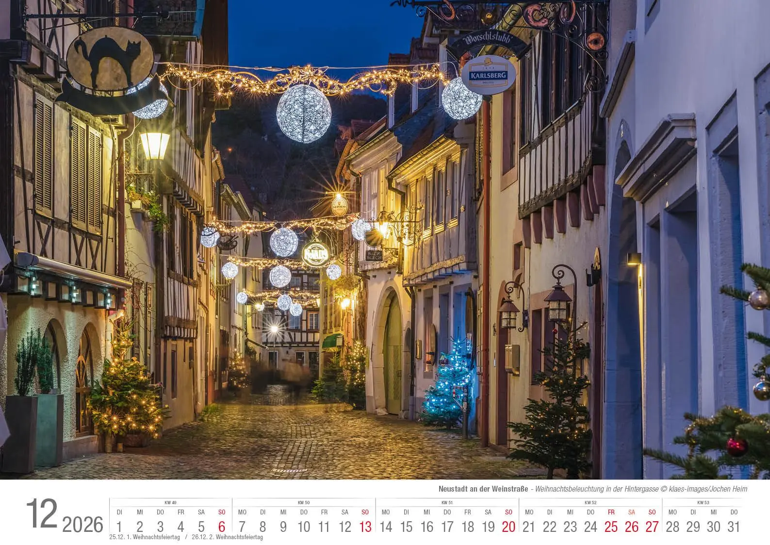 Bild: 9783965352643 | Neustadt a. d. Weinstraße 2026 Bildkalender A3 Spiralbindung | Klaes