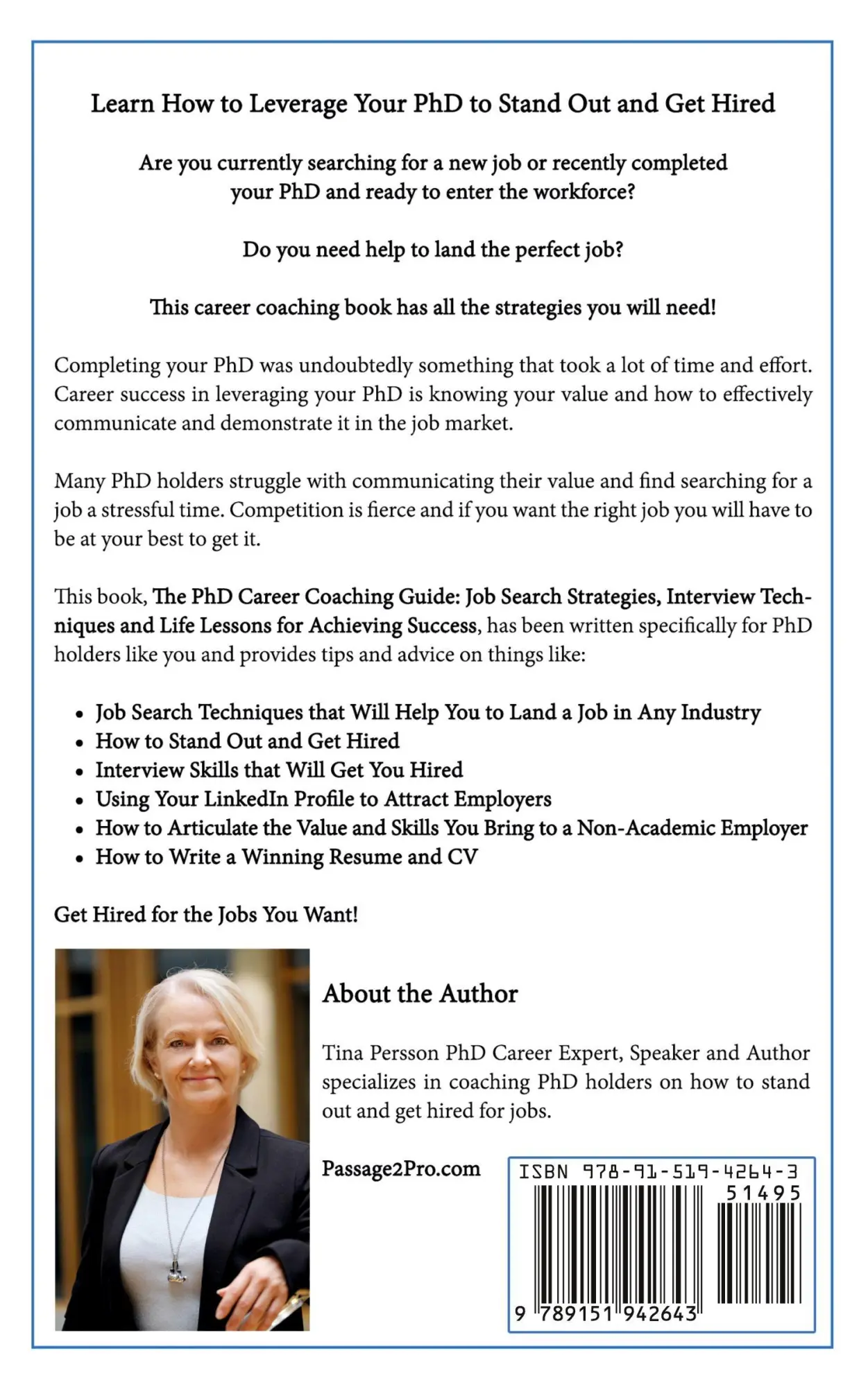 Rückseite: 9789151942643 | The PhD Career Coaching Guide | Tina Kv Persson | Taschenbuch | 2020