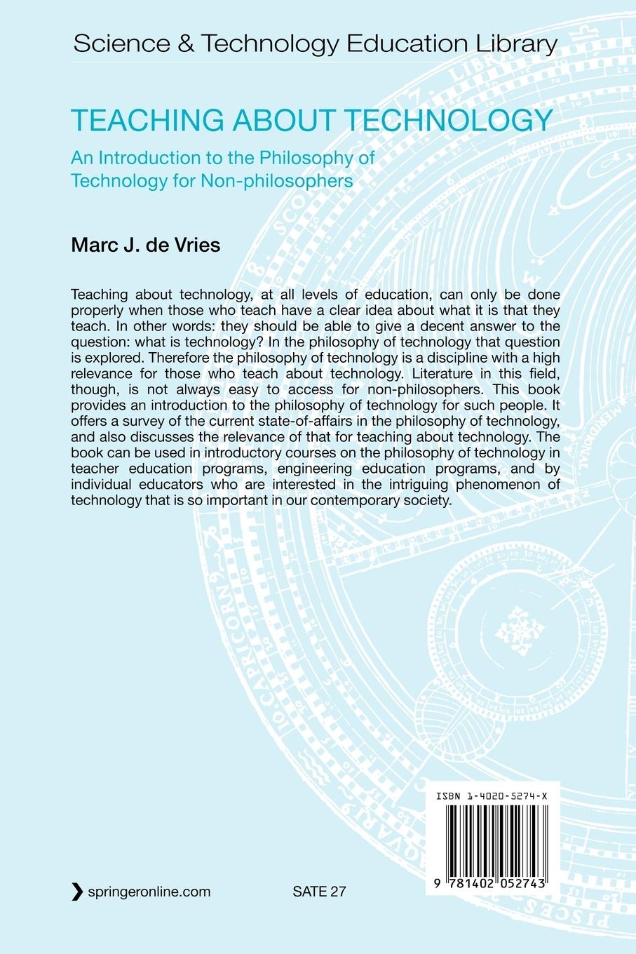 Rückseite: 9781402052743 | Teaching about Technology | Marc J. De Vries | Taschenbuch | x | 2006