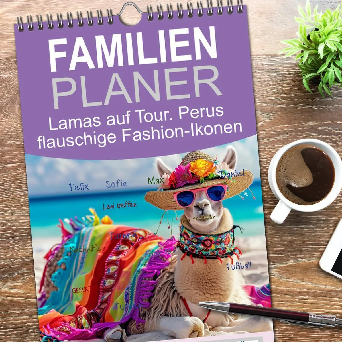 Bild: 9783516492743 | Familienplaner 2026 - Lamas auf Tour. Perus flauschige...