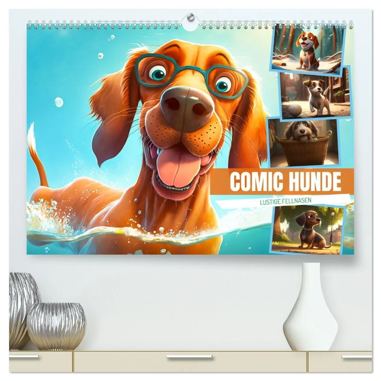 Cover: 9783457532843 | Comic Hunde (hochwertiger Premium Wandkalender 2026 DIN A2 quer),...