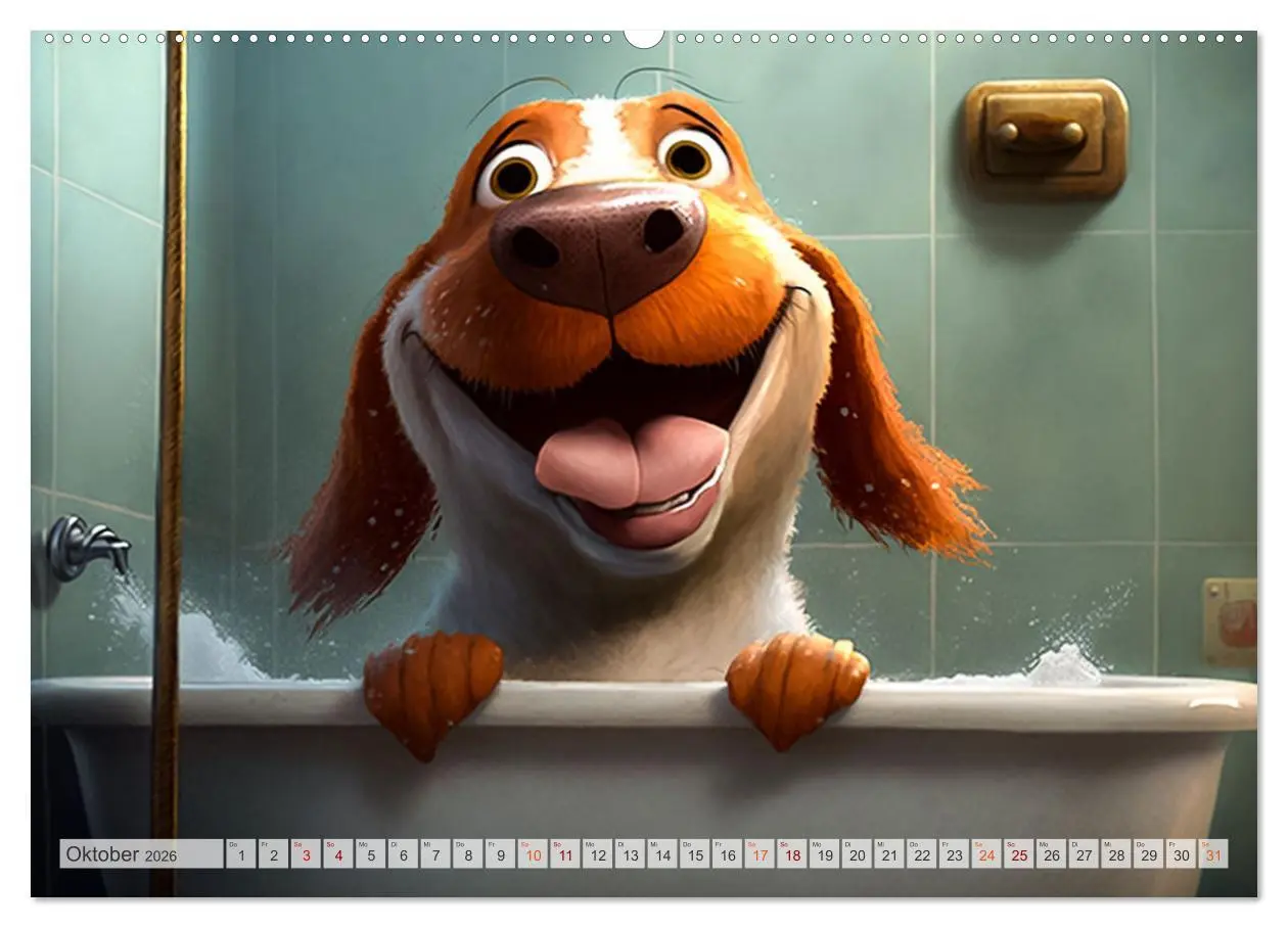 Bild: 9783457532843 | Comic Hunde (hochwertiger Premium Wandkalender 2026 DIN A2 quer),...