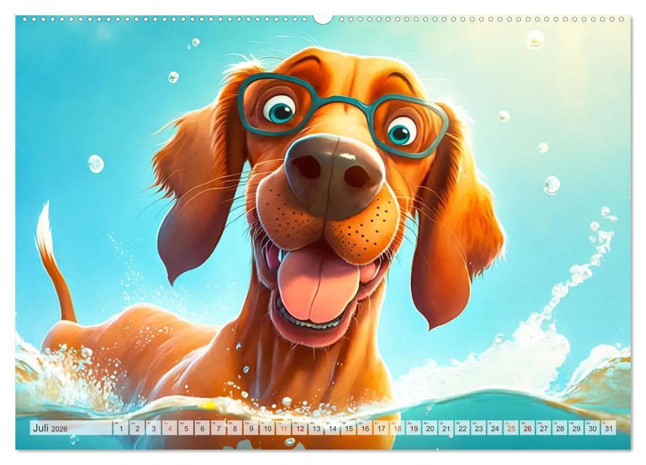 Bild: 9783457532843 | Comic Hunde (hochwertiger Premium Wandkalender 2026 DIN A2 quer),...