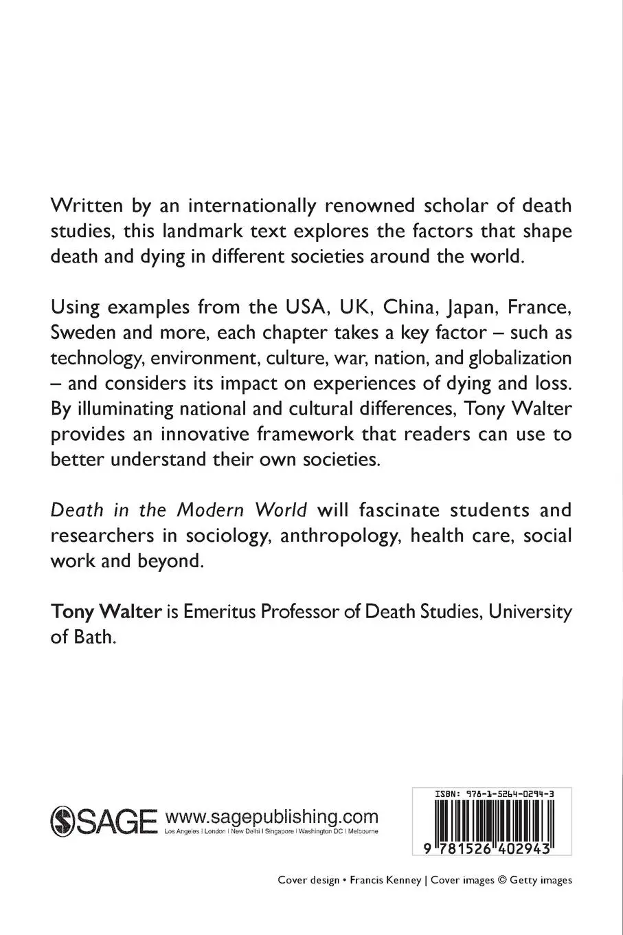 Rückseite: 9781526402943 | Death in the Modern World | Tony Walter | Taschenbuch | Englisch