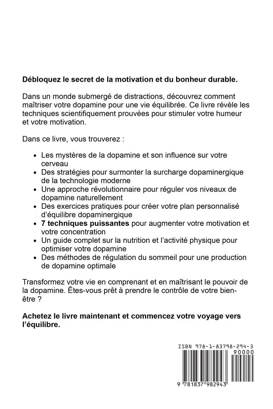 Rückseite: 9781837982943 | Le Pouvoir de la Dopamine | Logan Mind | Taschenbuch | Französisch