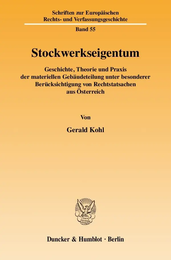 Cover: 9783428122943 | Stockwerkseigentum. | Gerald Kohl | Taschenbuch | 575 S. | Deutsch