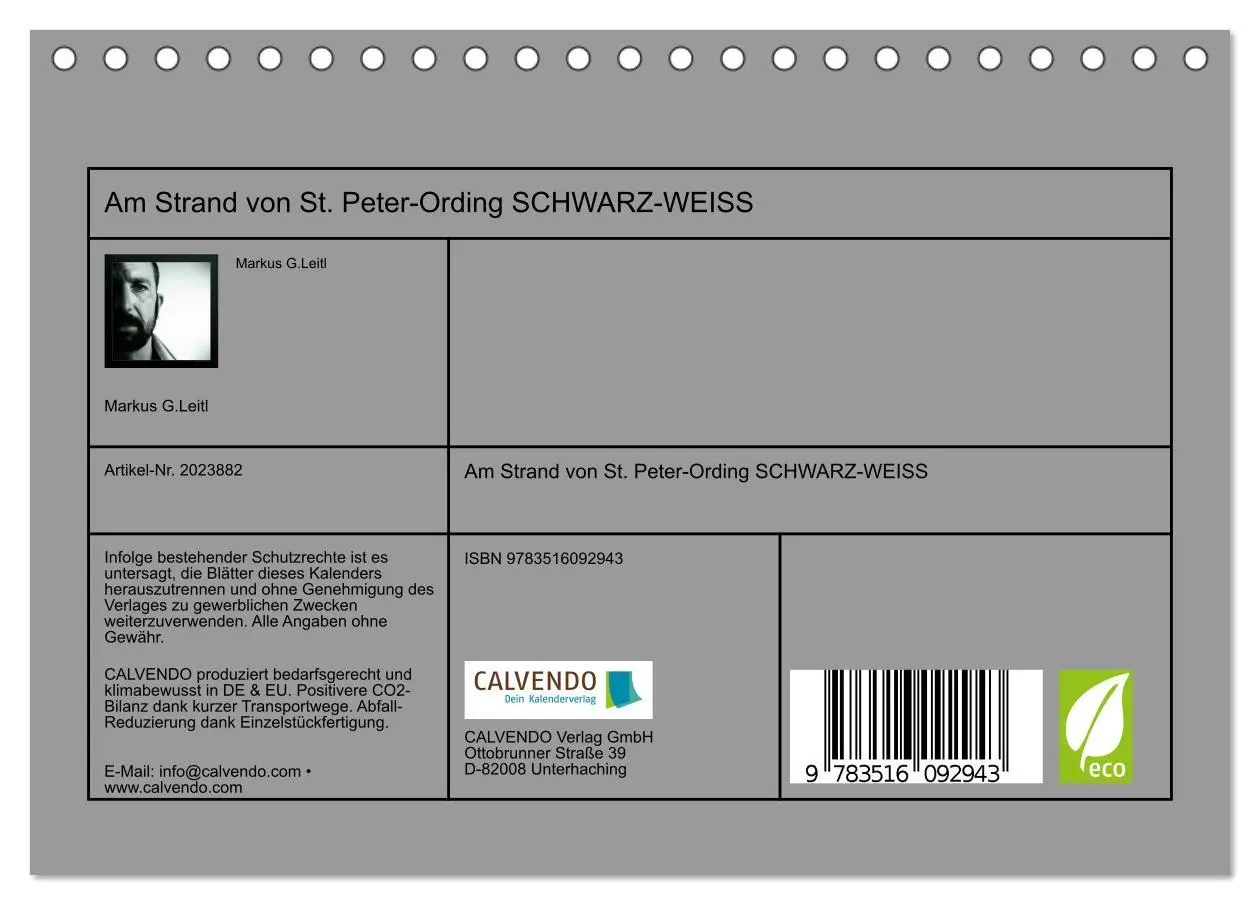 Bild: 9783516092943 | Am Strand von St. Peter-Ording SCHWARZ-WEISS (Tischkalender 2026...