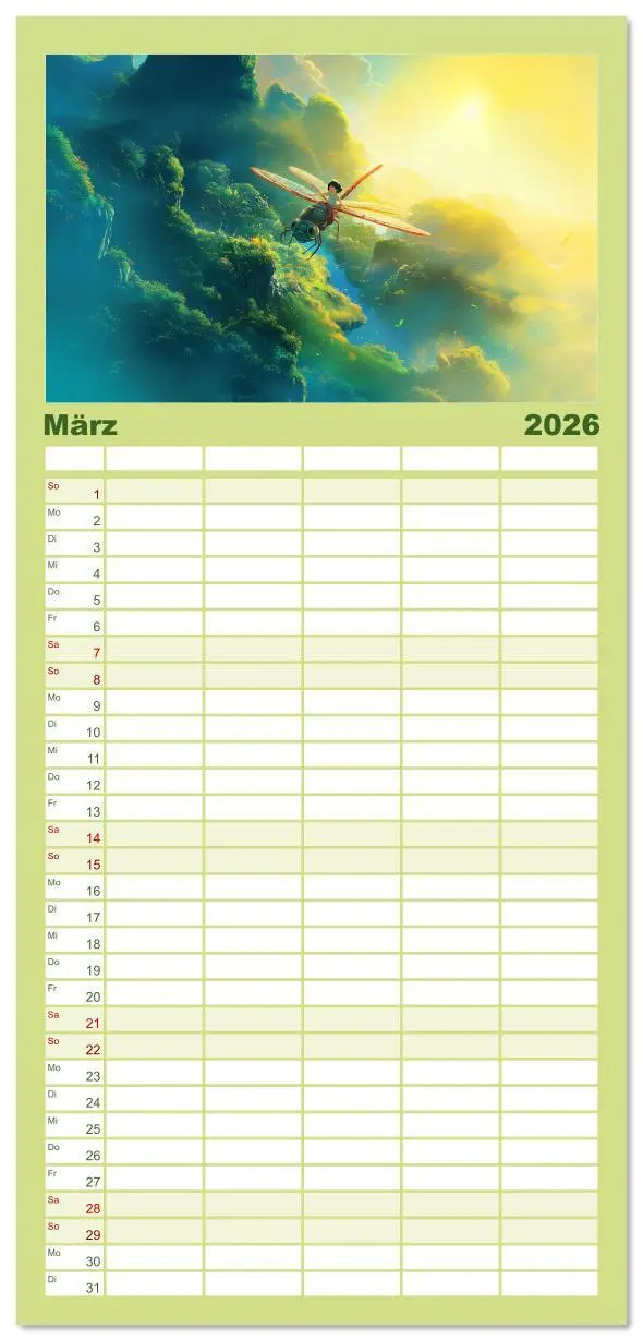 Bild: 9783516612943 | Familienplaner 2026 - Spaziergang durch Anime Welten mit 5 Spalten...