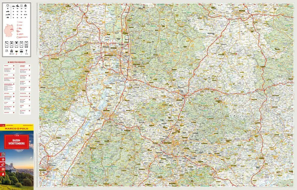 Bild: 9783575022943 | MARCO POLO Reisekarte Deutschland 11 Baden-Württemberg 1:225.000