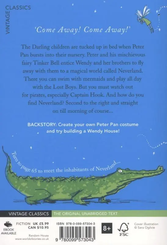 Rückseite: 9780099573043 | Peter Pan | James Matthew Barrie | Taschenbuch | 231 S. | Englisch