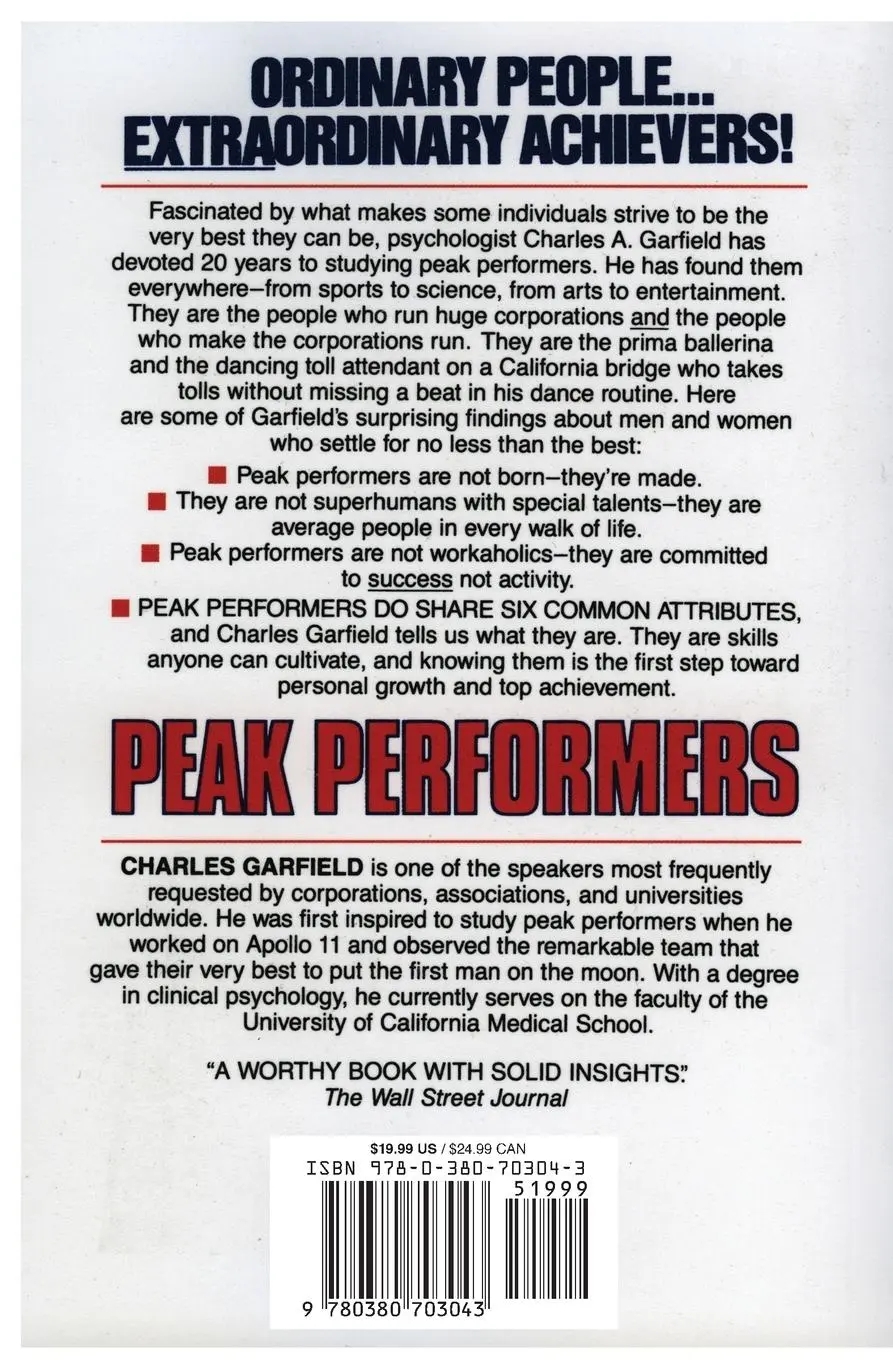Rückseite: 9780380703043 | Peak Performers | Charles Garfield | Taschenbuch | Englisch | 2020