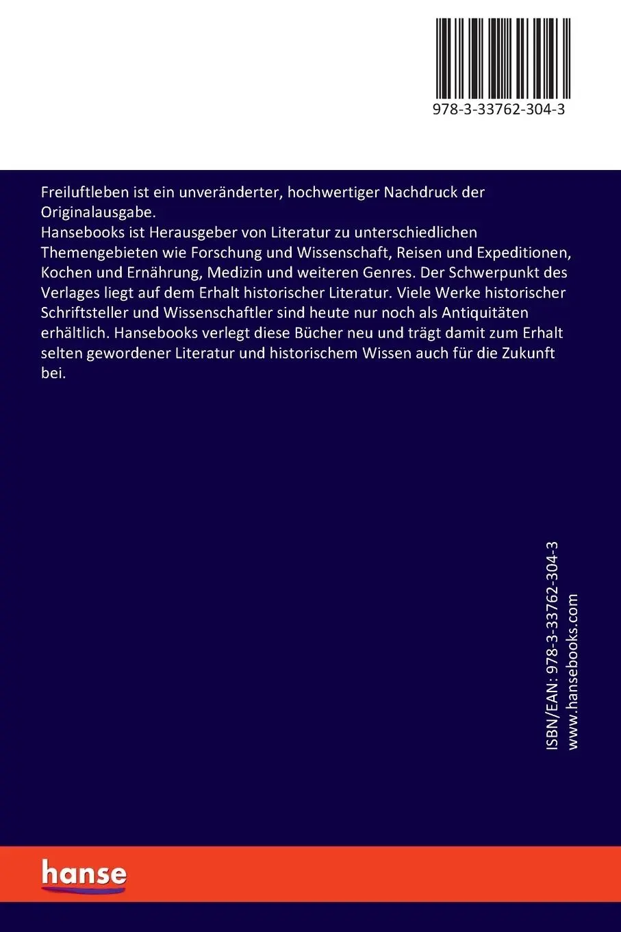 Rückseite: 9783337623043 | Freiluftleben | Fridtjof Nansen | Taschenbuch | Paperback | 212 S.