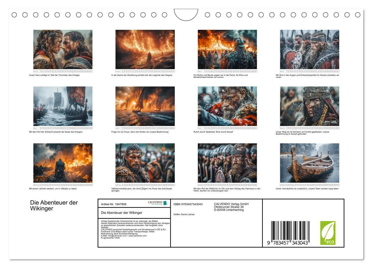 Bild: 9783457343043 | Die Abenteuer der Wikinger (Wandkalender 2026 DIN A4 quer),...