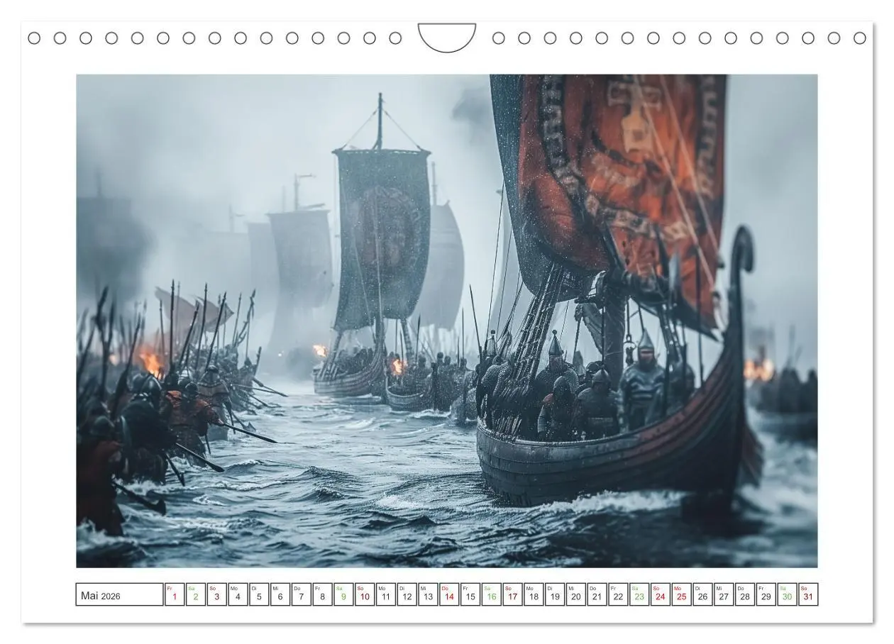Bild: 9783457343043 | Die Abenteuer der Wikinger (Wandkalender 2026 DIN A4 quer),...