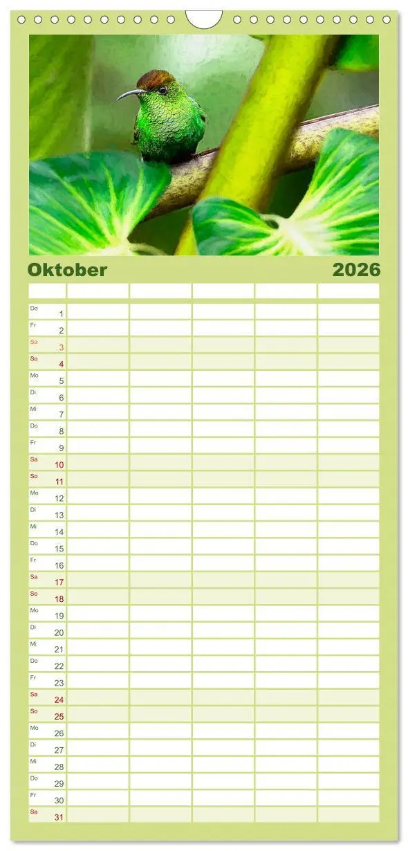 Bild: 9783516503043 | Familienplaner 2026 - Hallo Dschungel - Artwork mit 5 Spalten...