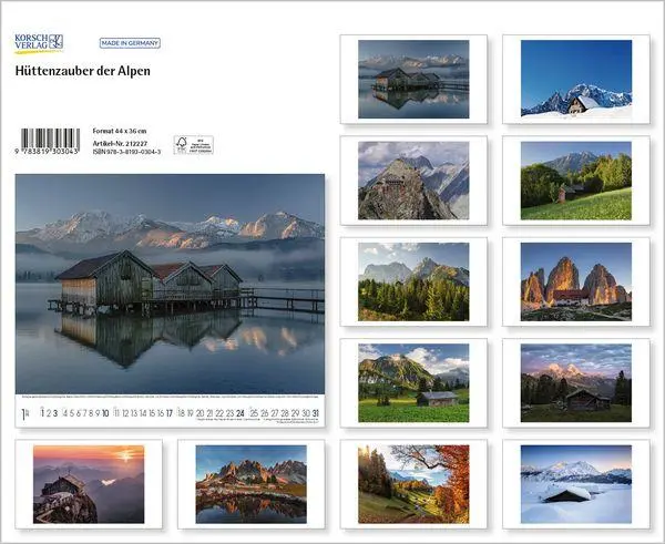 Bild: 9783819303043 | Hüttenzauber der Alpen 2027 | Verlag Korsch | Kalender | 14 S. | 2027