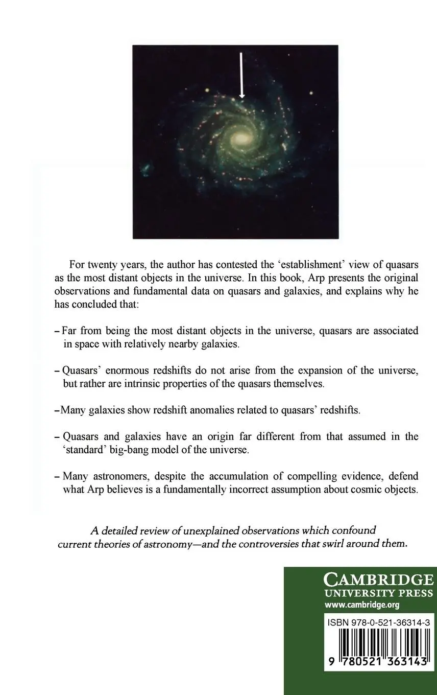 Rückseite: 9780521363143 | Quasars, Redshifts and Controversies | Halton C. Arp | Buch | Englisch