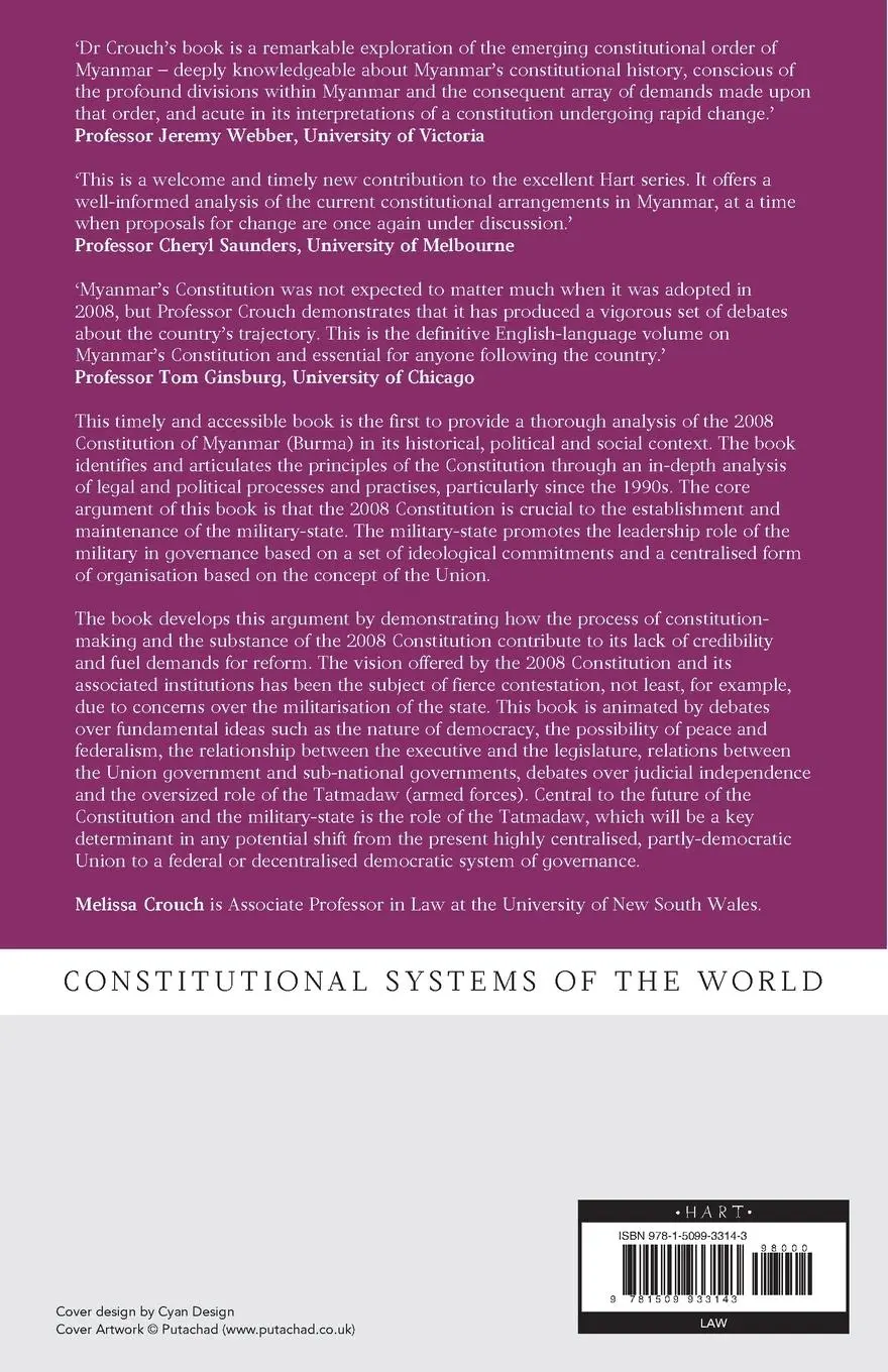 Rückseite: 9781509933143 | The Constitution of Myanmar | A Contextual Analysis | Melissa Crouch