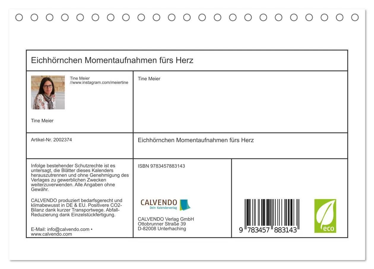 Bild: 9783457883143 | Eichhörnchen Momentaufnahmen fürs Herz (Tischkalender 2026 DIN A5...