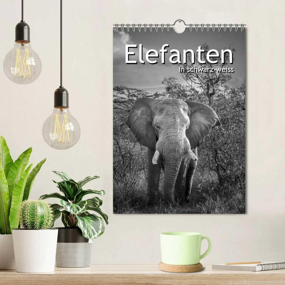 Bild: 9783516423143 | Elefanten in schwarz-weiss (Wandkalender 2026 DIN A4 hoch),...