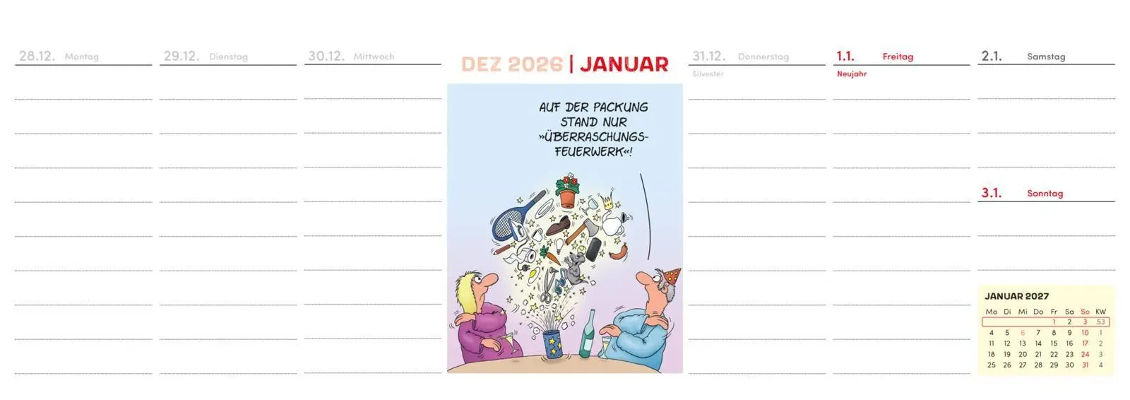 Bild: 9783830323143 | Uli Stein Wochenplaner 2027: Tischkalender | Uli Stein | Kalender