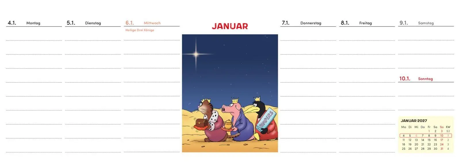 Bild: 9783830323143 | Uli Stein Wochenplaner 2027: Tischkalender | Uli Stein | Kalender