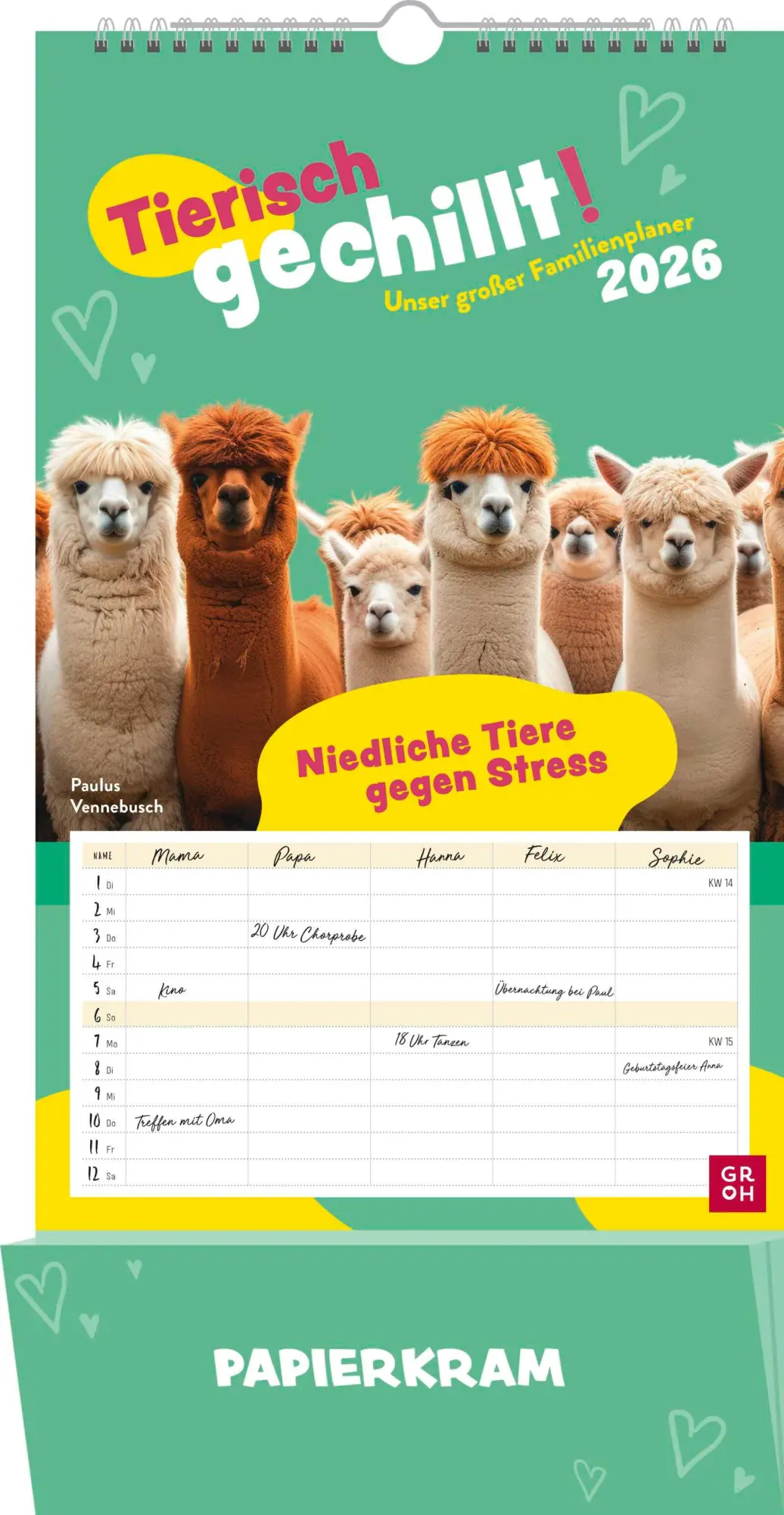 Cover: 4036442013243 | Familienkalender 2026: Tierisch gechillt! Unser großer...