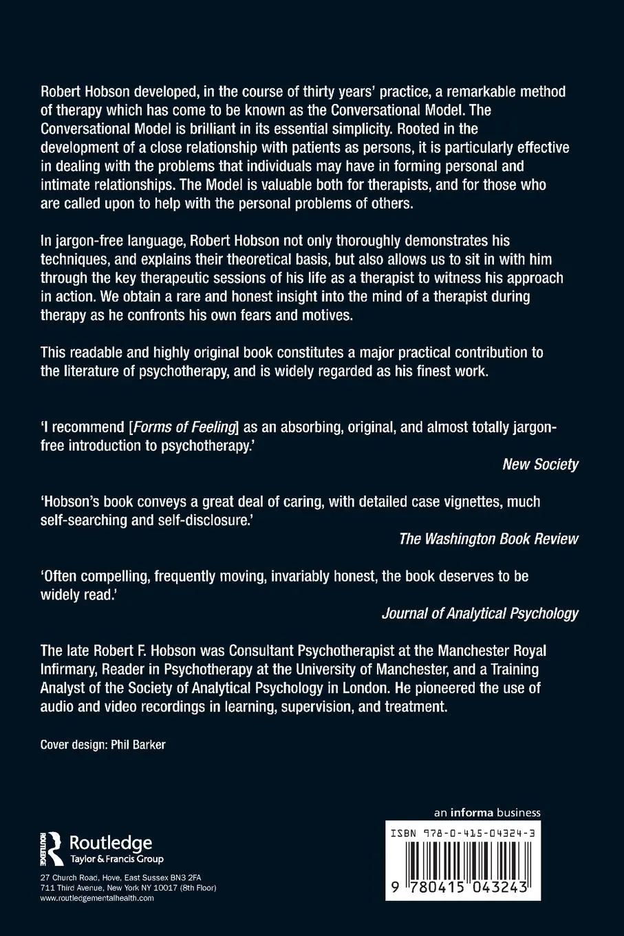 Rückseite: 9780415043243 | Forms of Feeling | The Heart of Psychotherapy | Robert F. Hobson