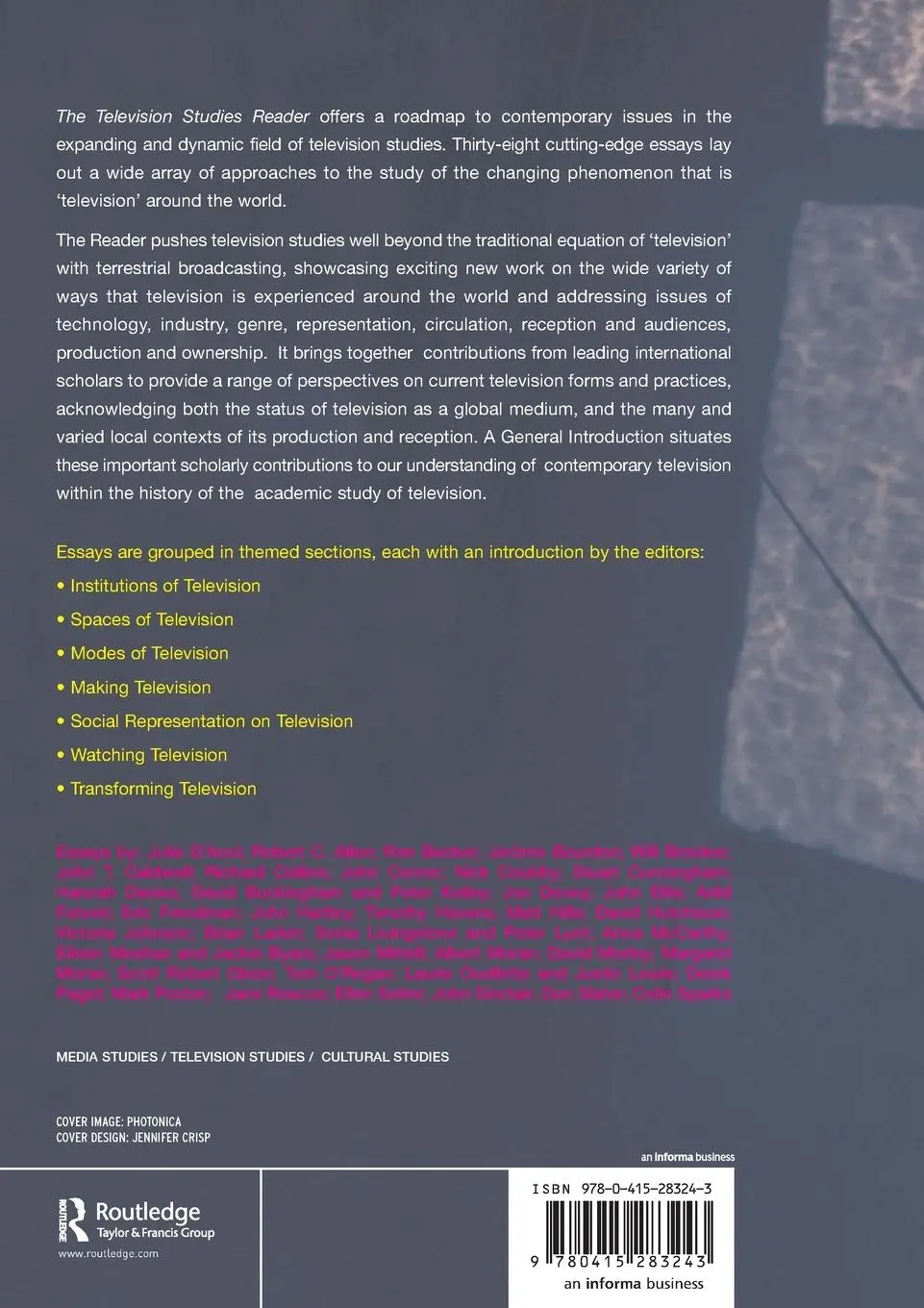 Rückseite: 9780415283243 | The Television Studies Reader | Robert C. Allen (u. a.) | Taschenbuch