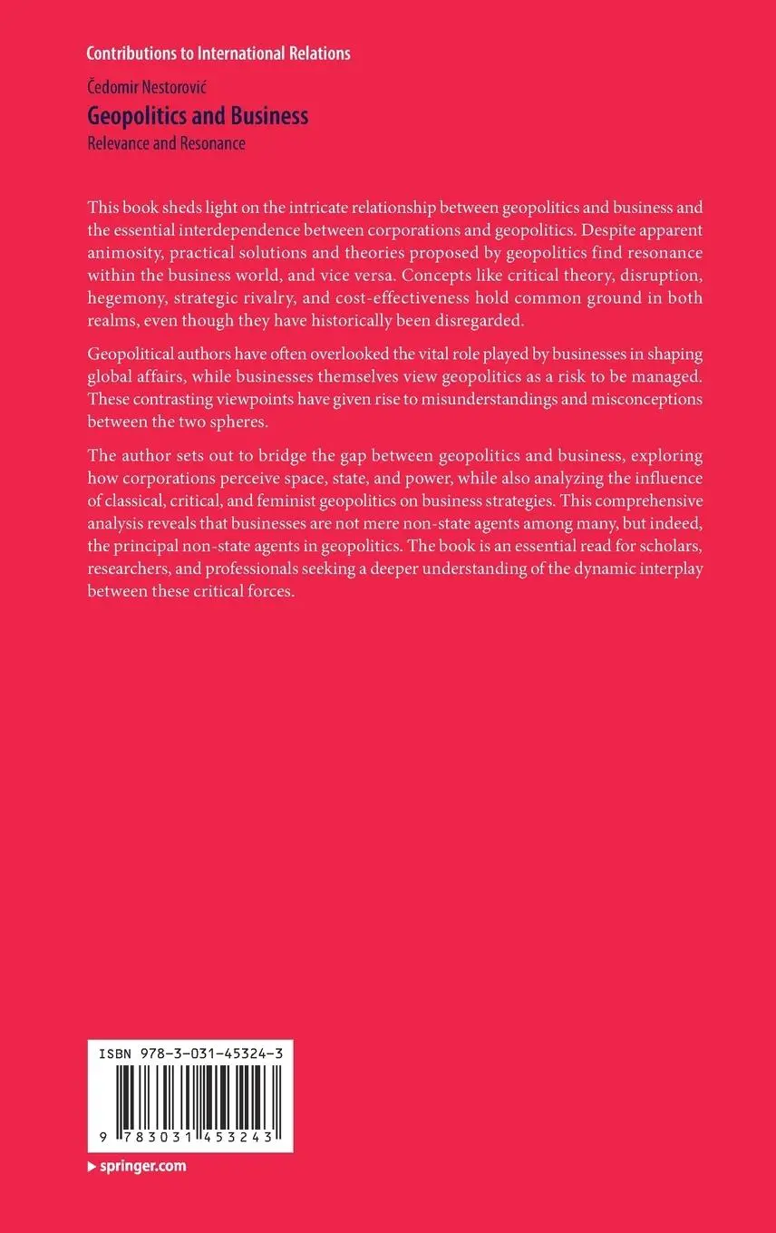Rückseite: 9783031453243 | Geopolitics and Business | Relevance and Resonance | Nestorovi¿ | Buch