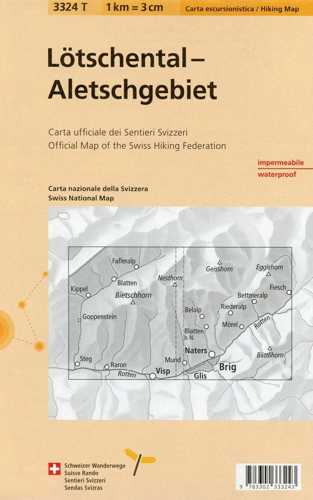 Bild: 9783302333243 | Swisstopo 1 : 33 333 Lötschental Aletschgebiet | swisstopo | Deutsch