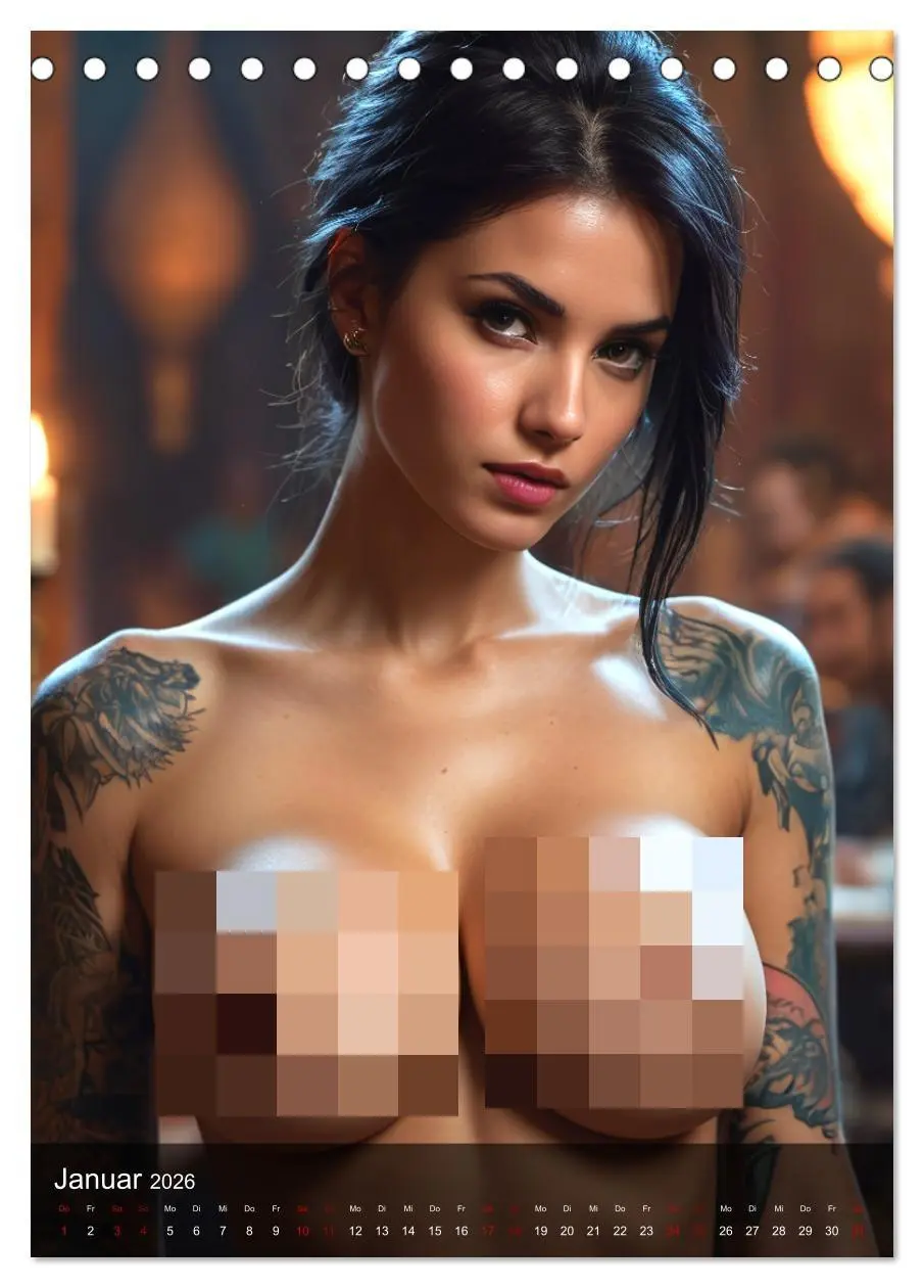 Bild: 9783516273243 | Tattoo Queens (Tischkalender 2026 DIN A5 hoch), CALVENDO...
