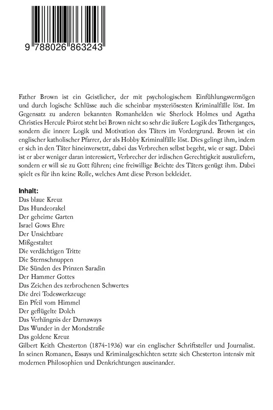 Rückseite: 9788026863243 | Father Brown (Gesammelte Krimis) | G. K. Chesterton | Taschenbuch