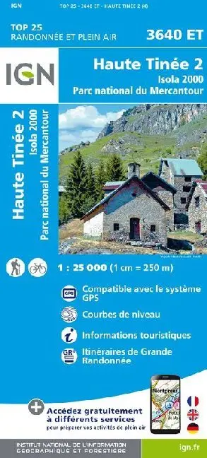 Cover: 9782758543343 | IGN Karte, Carte de randonnée (et plein air) Haute Tinée 2 Isola...