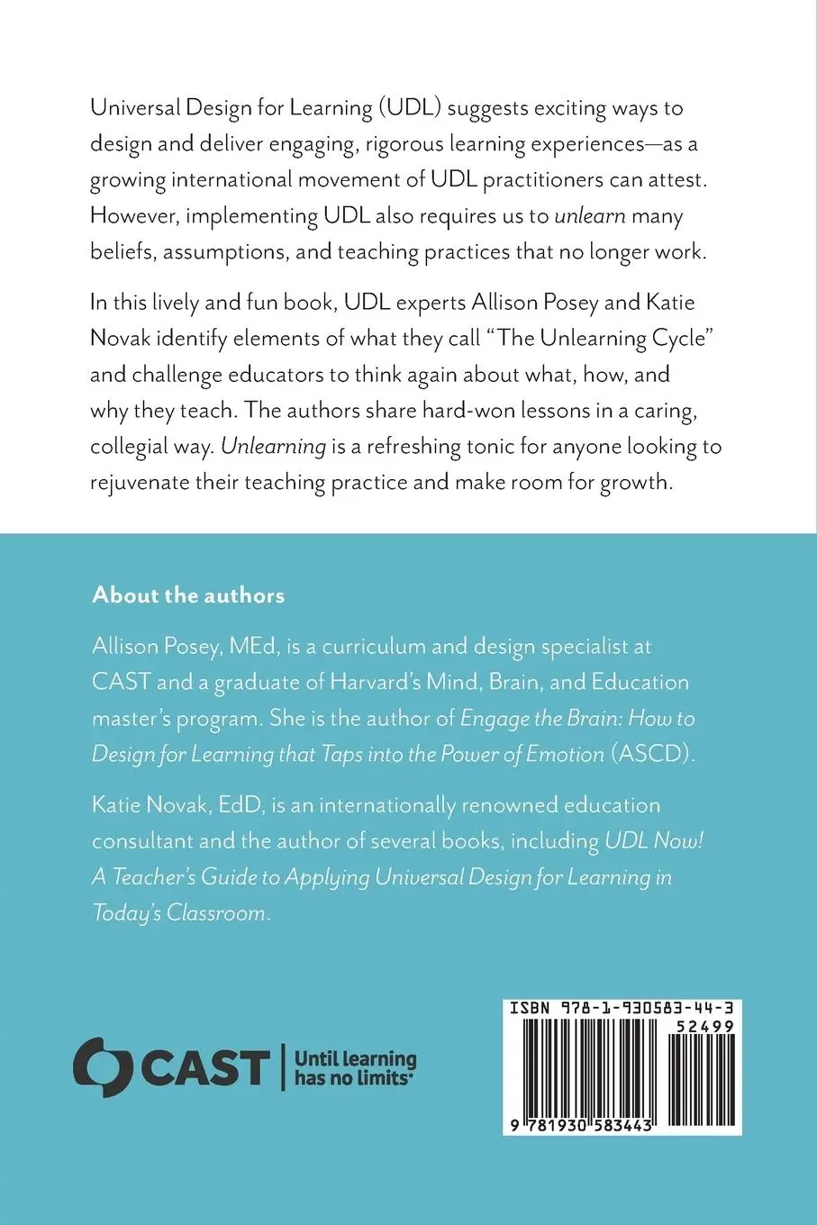 Rückseite: 9781930583443 | Unlearning | Changing Your Beliefs and Your Classroom with UDL | Buch