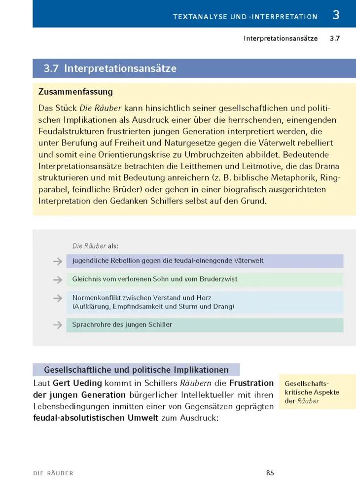 Bild: 9783129303443 | Die Räuber von Friedrich Schiller | Textanalyse und Interpretation