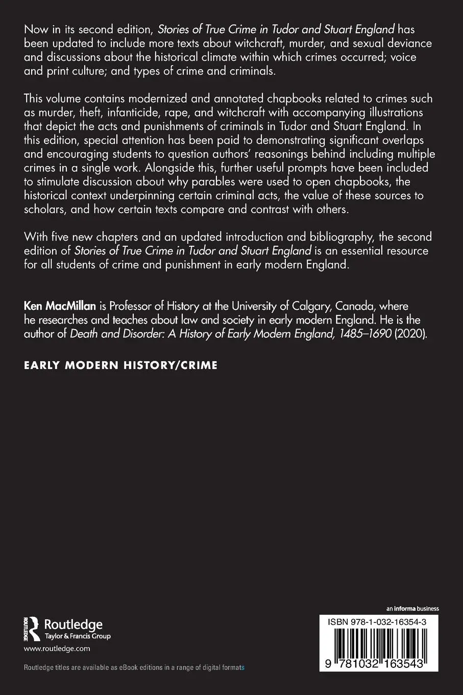 Rückseite: 9781032163543 | Stories of True Crime in Tudor and Stuart England | Ken Macmillan