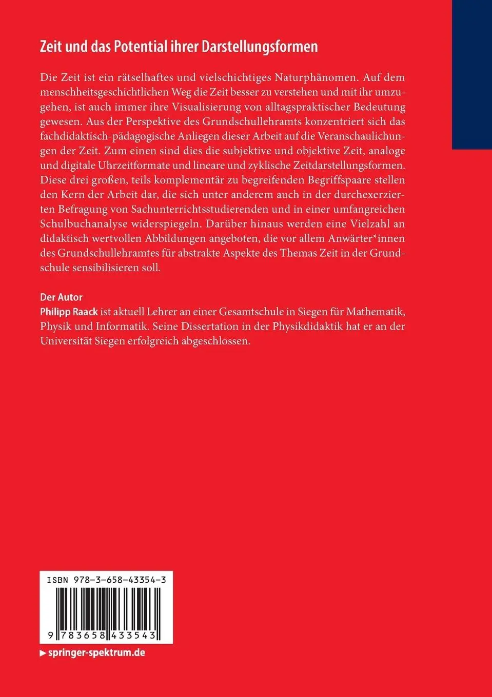 Rückseite: 9783658433543 | Zeit und das Potential ihrer Darstellungsformen | Philipp Raack | Buch