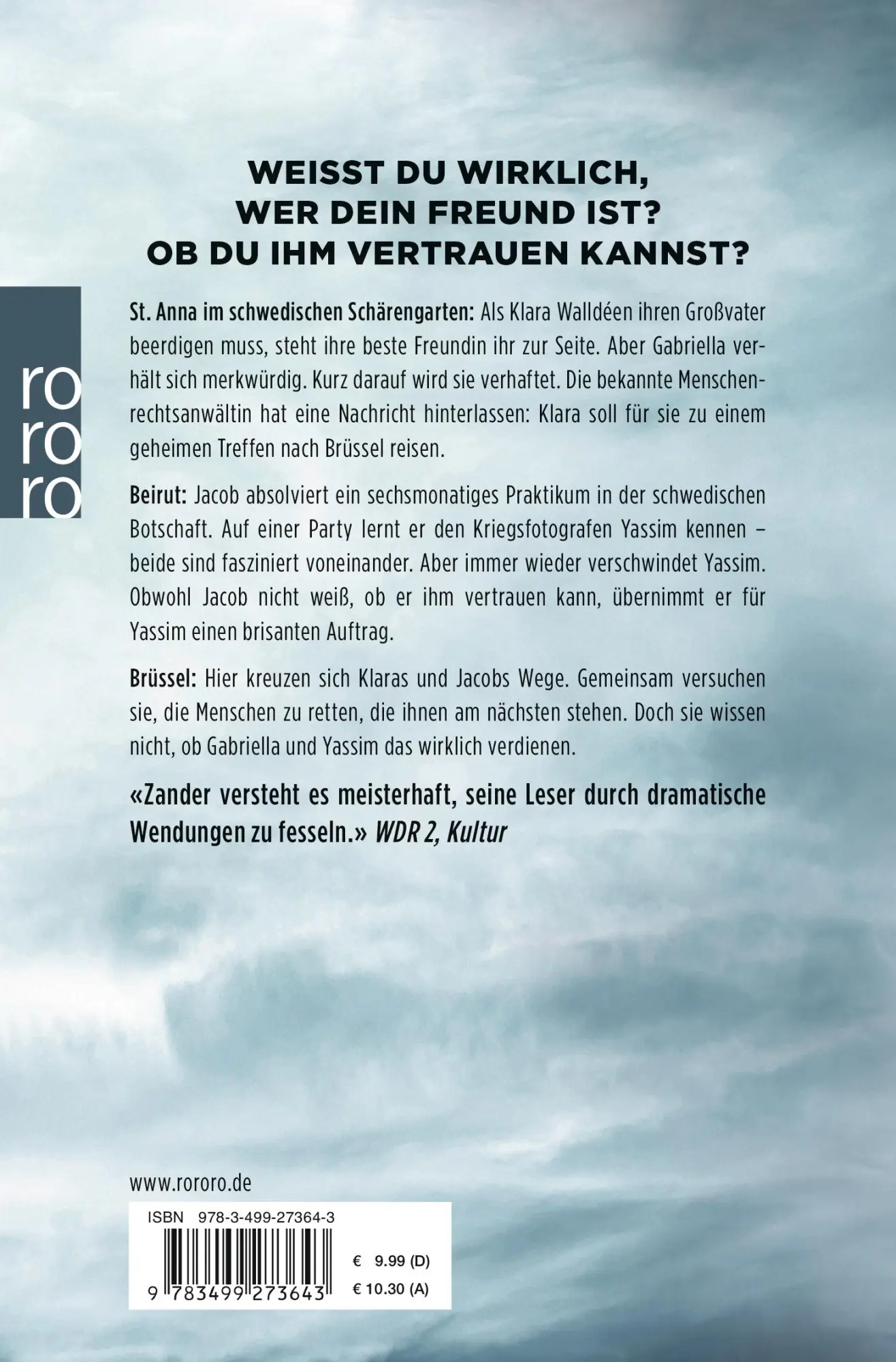 Rückseite: 9783499273643 | Der Freund | Thriller | Joakim Zander | Taschenbuch | Klara Walldéen