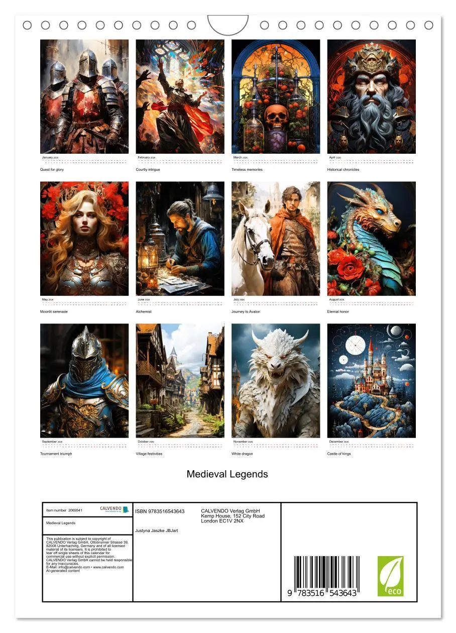 Bild: 9783516543643 | Medieval Legends (Wall Calendar 2026 DIN A4 portrait), CALVENDO 12...