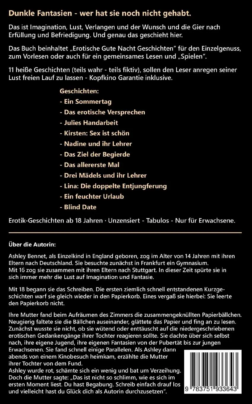 Rückseite: 9783751933643 | Dunkle Fantasien | Ashley Bennet | Taschenbuch | 310 S. | Deutsch