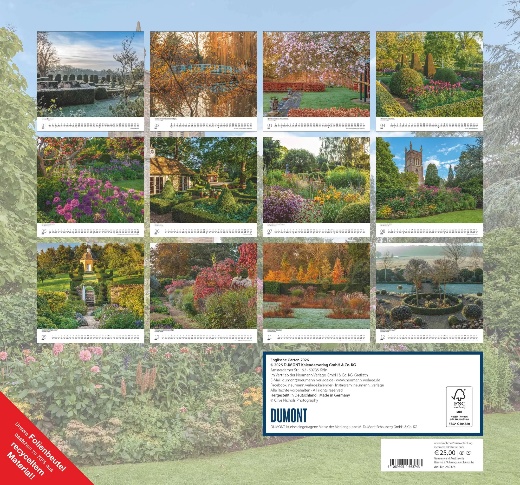 Rückseite: 4069095003743 | Englische Gärten 2026 - DUMONT Garten-Kalender - mit allen...