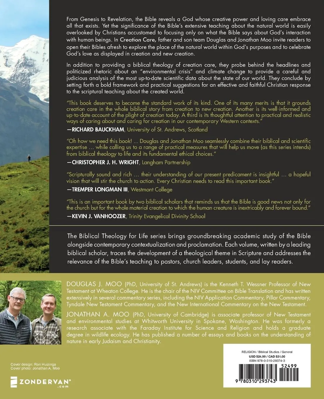 Rückseite: 9780310293743 | Creation Care | A Biblical Theology of the Natural World | Moo (u. a.)