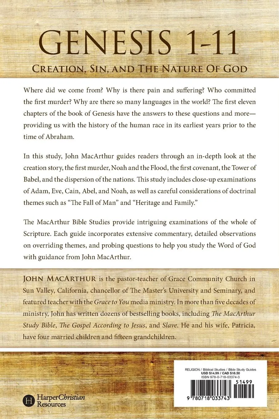 Rückseite: 9780718033743 | Genesis 1 to 11 | Creation, Sin, and the Nature of God | Macarthur