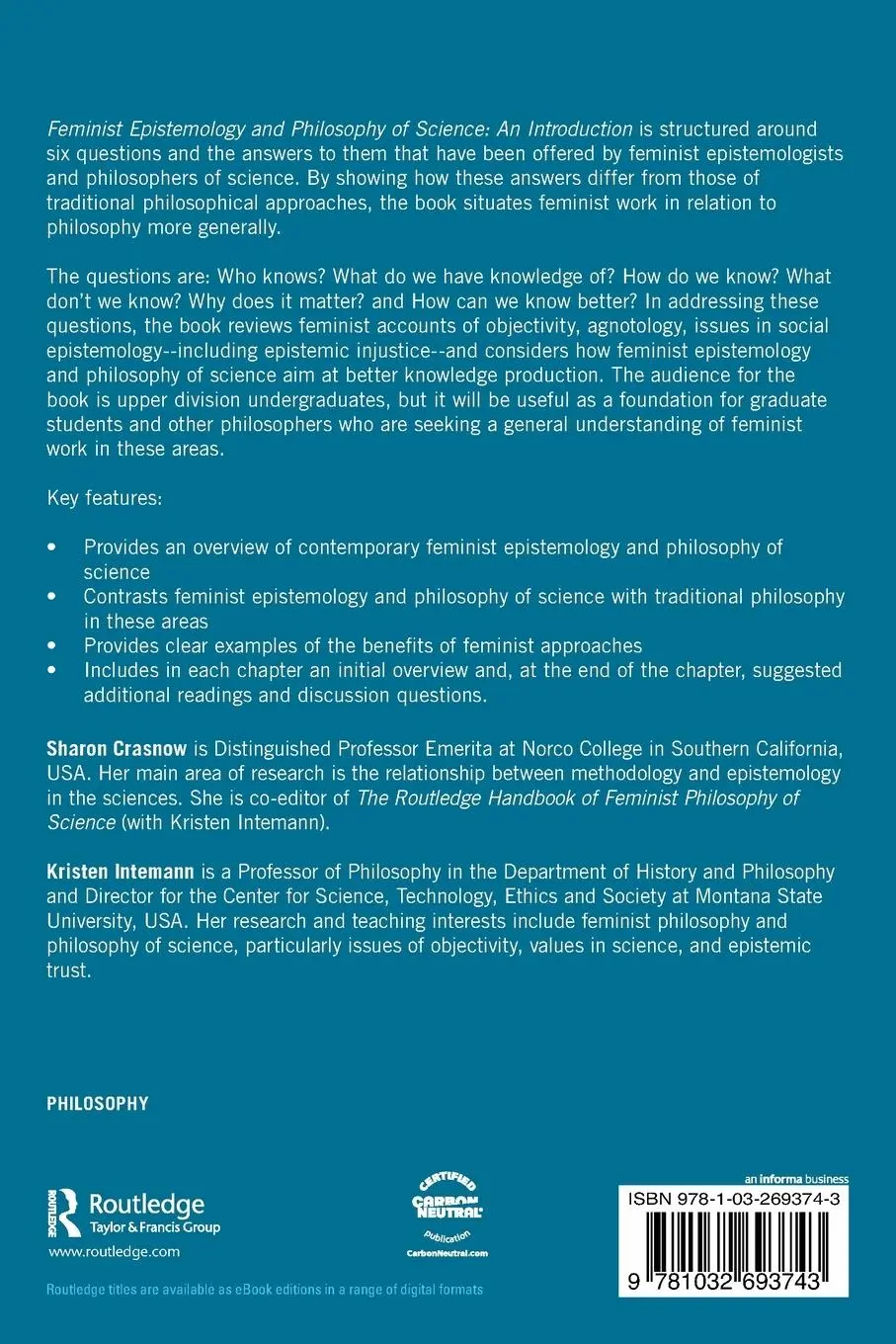 Rückseite: 9781032693743 | Feminist Epistemology and Philosophy of Science | An Introduction