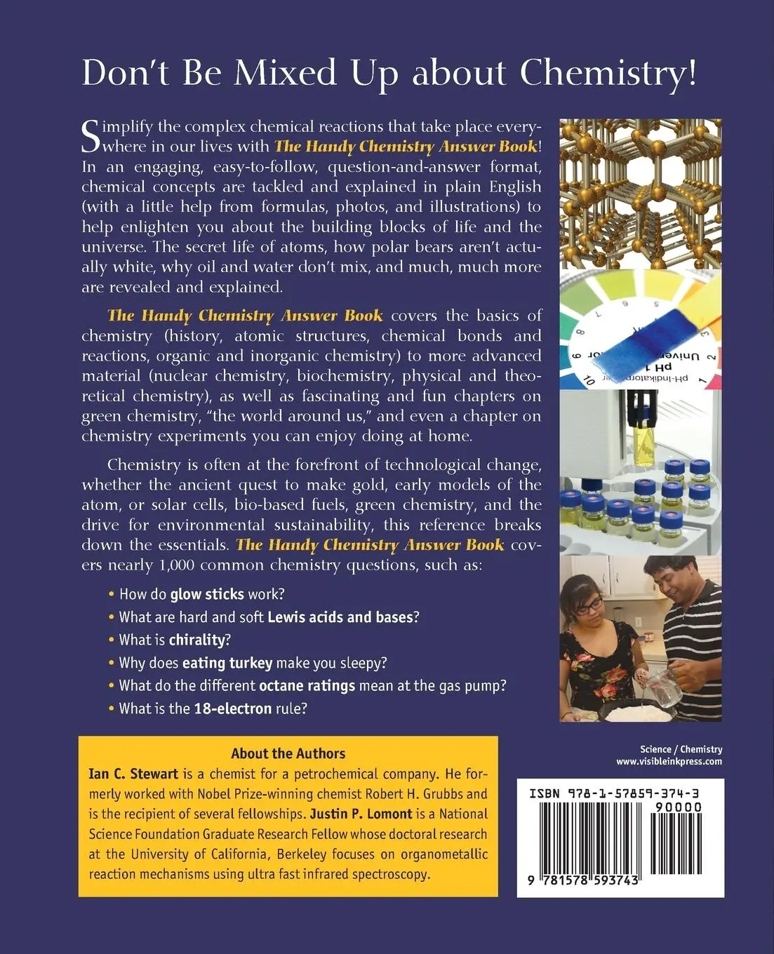Rückseite: 9781578593743 | The Handy Chemistry Answer Book | Justin P. Lomont (u. a.) | Buch