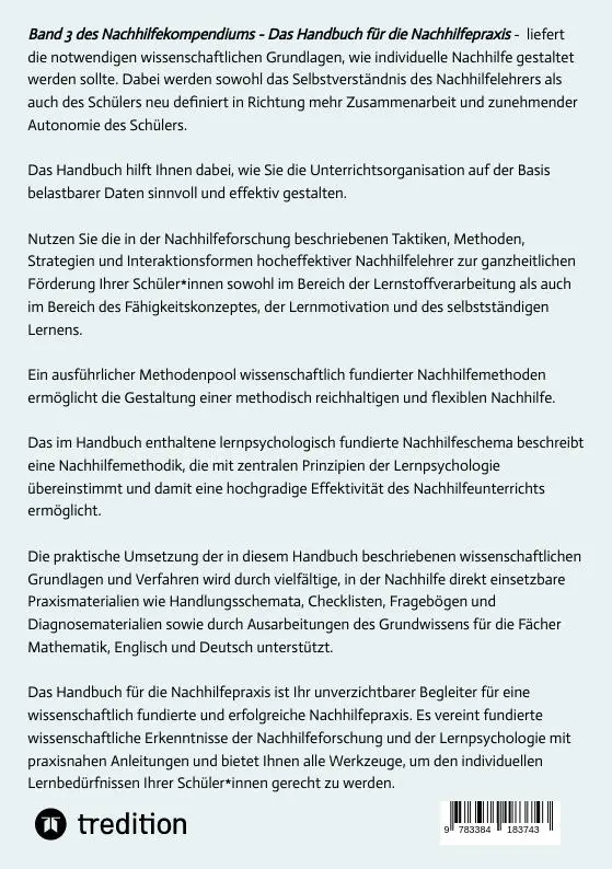 Rückseite: 9783384183743 | Das Nachhilfekompendium Band 3 - Das Handbuch für die Nachhilfepraxis