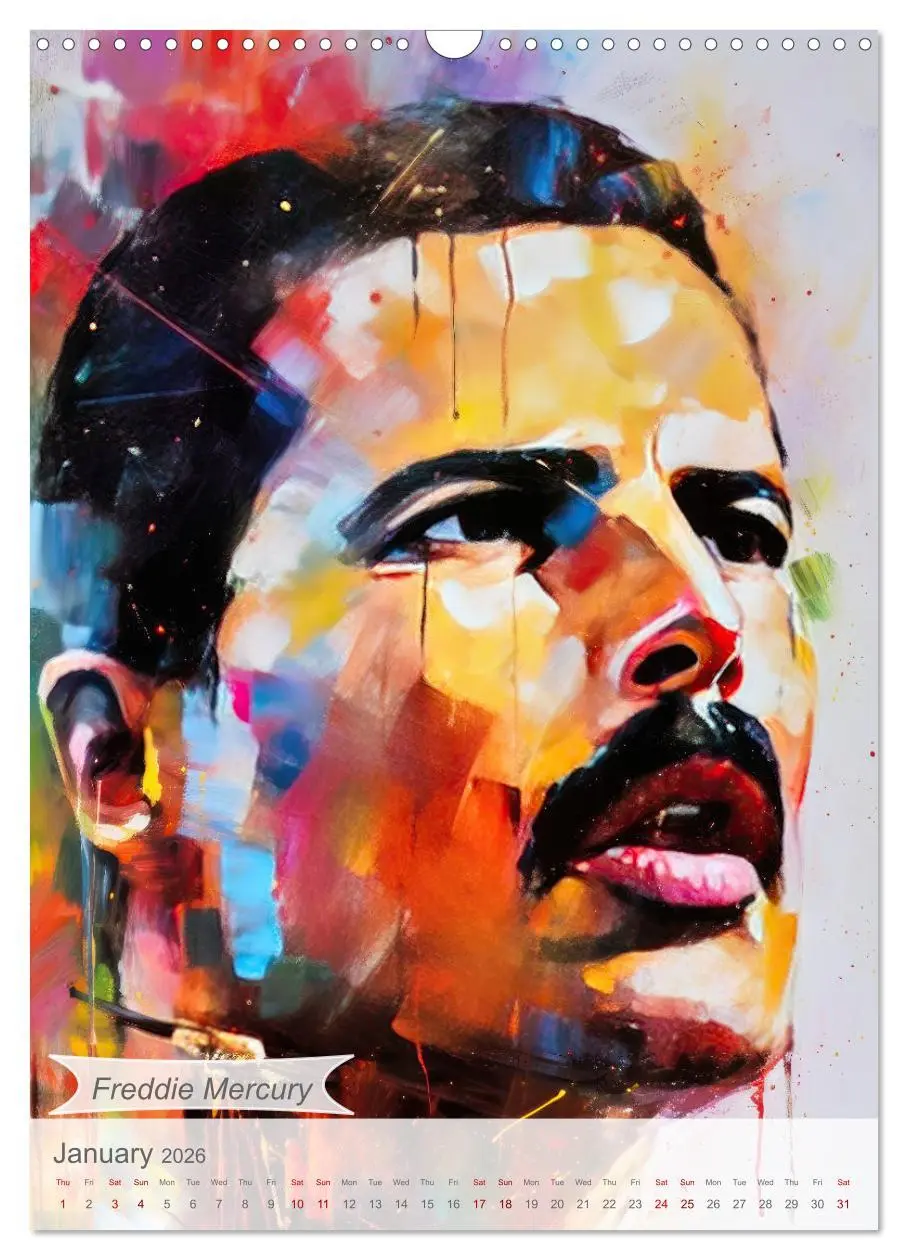 Bild: 9783516533743 | Music legends in magic art (Wall Calendar 2026 DIN A3 portrait),...