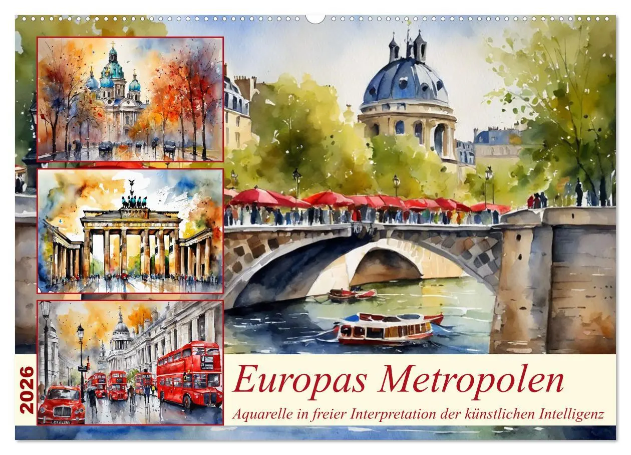 Cover: 9783457433843 | Europas Metropolen (Wandkalender 2026 DIN A2 quer), CALVENDO...